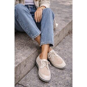 Rebecca Minkoff Leather Mesh Oxford Sneakers Lace Up Comfort Shoes Women’s 7.5 M